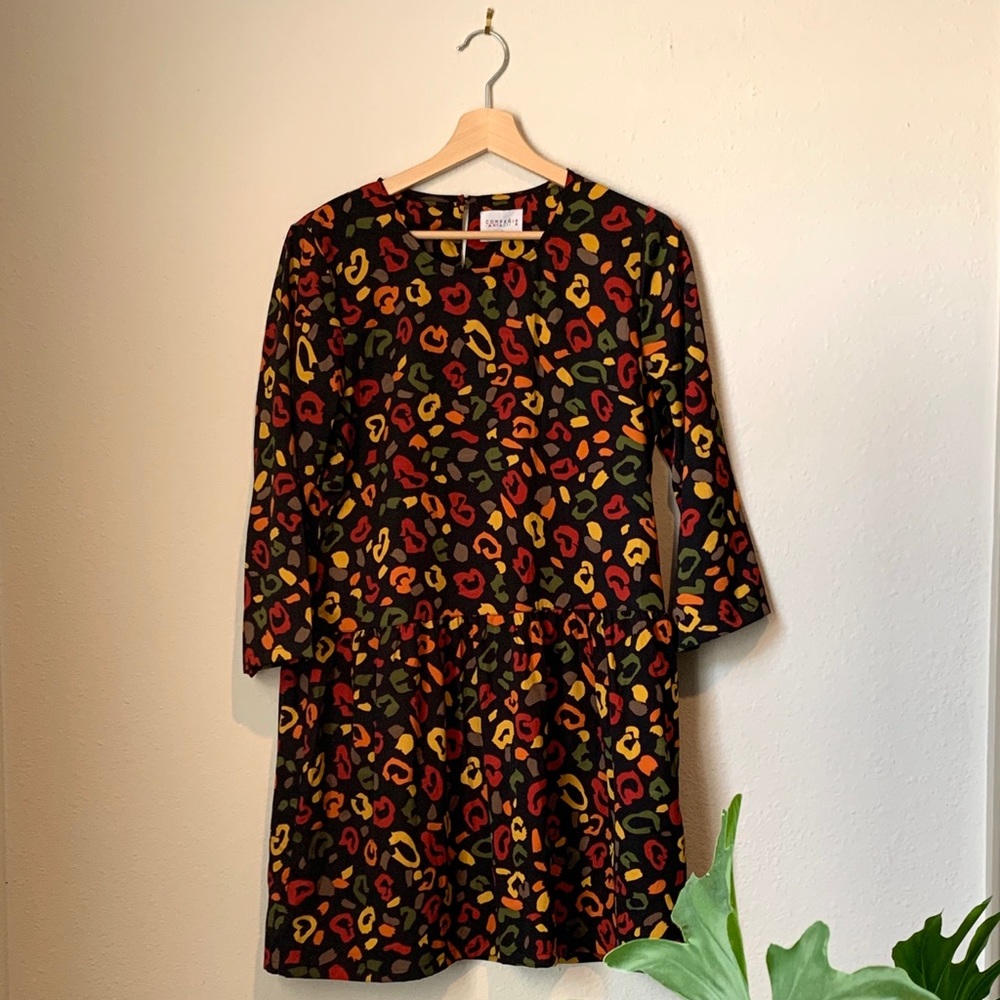 Compania Fantastica Animal Print Drop Waist Dress